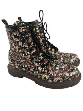 Aldo Womens Leather Floral Lace-Up Combat Boots Size US 7/ EUR 37.5